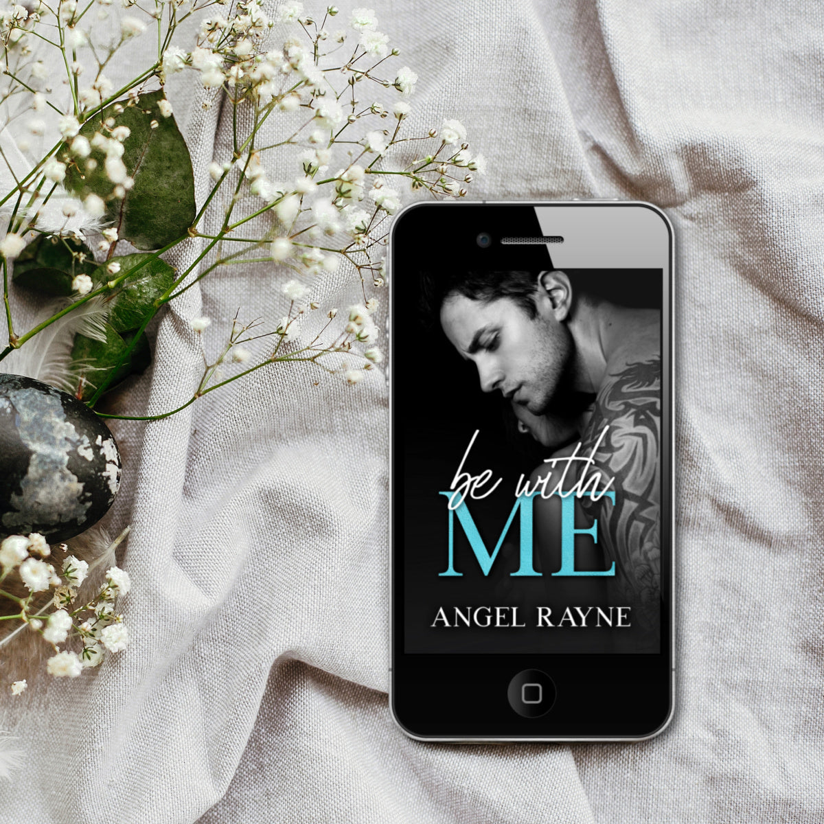 Be With Me ebook cover on iphone - lifestyle image