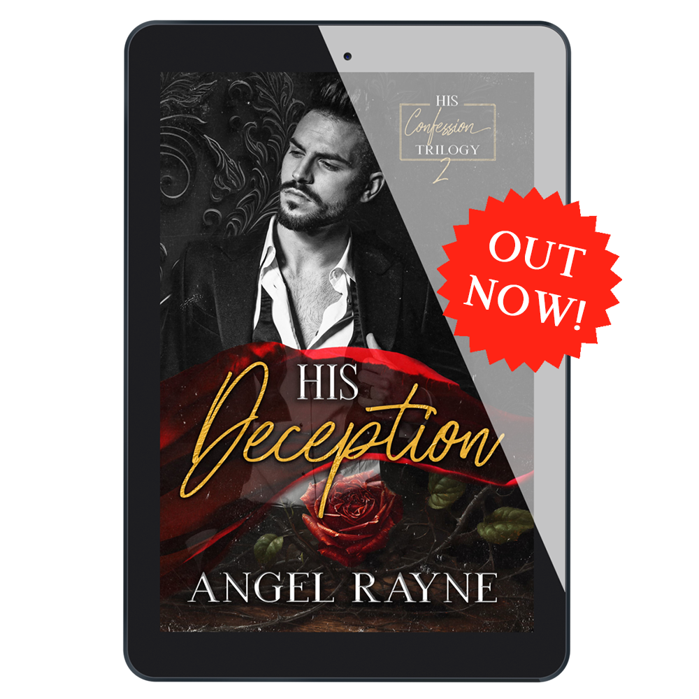 His Deception ebook cover, dark mafia romance, Angel Rayne, out now